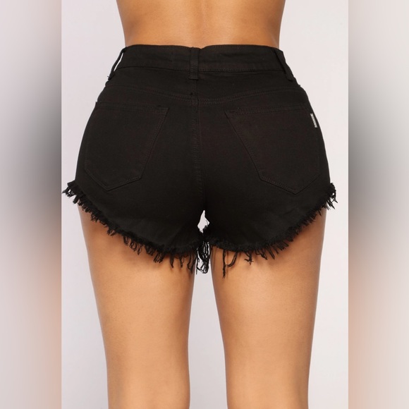 (New) Fashion Nova - Black Denim Jean Shorts (Size M) - Picture 2 of 5